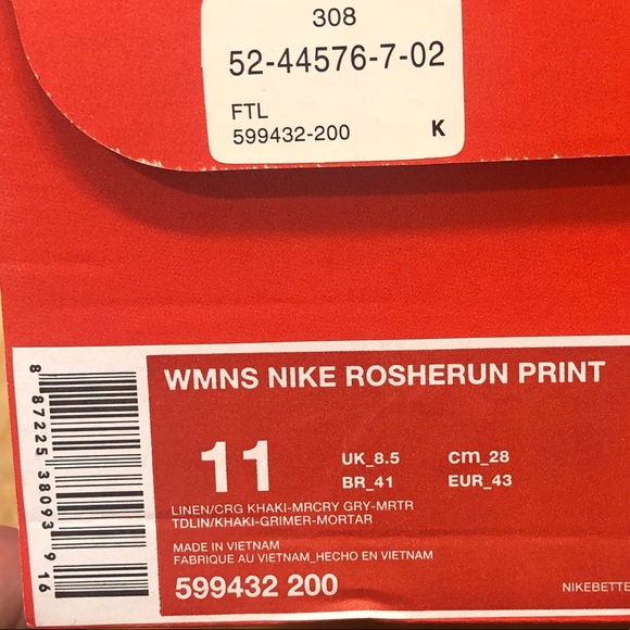 Nike Roshe Run Print Camo Khaki Unisex Sneakers - Picture 8 of 8